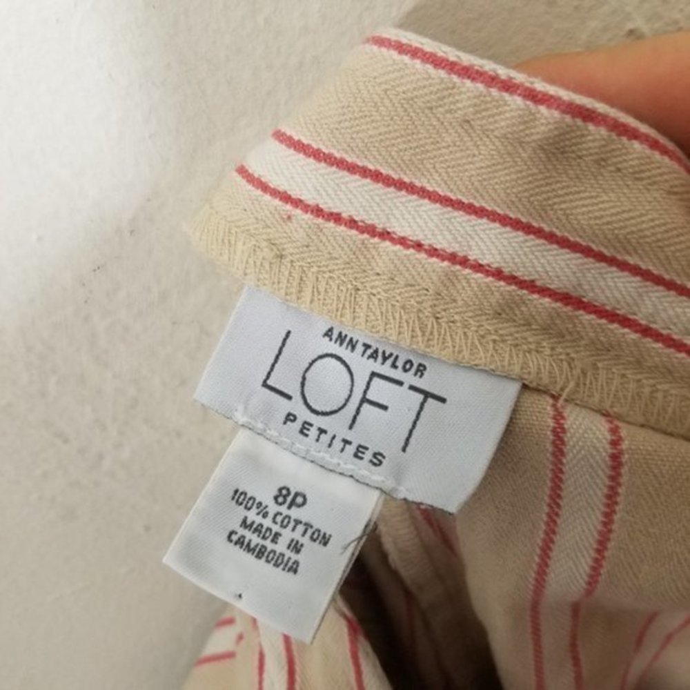LOFT Petites Stripes Capri Pants Size 8P - Picture 4 of 4